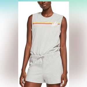 Nike Women's Cotton Striped Romper Grey